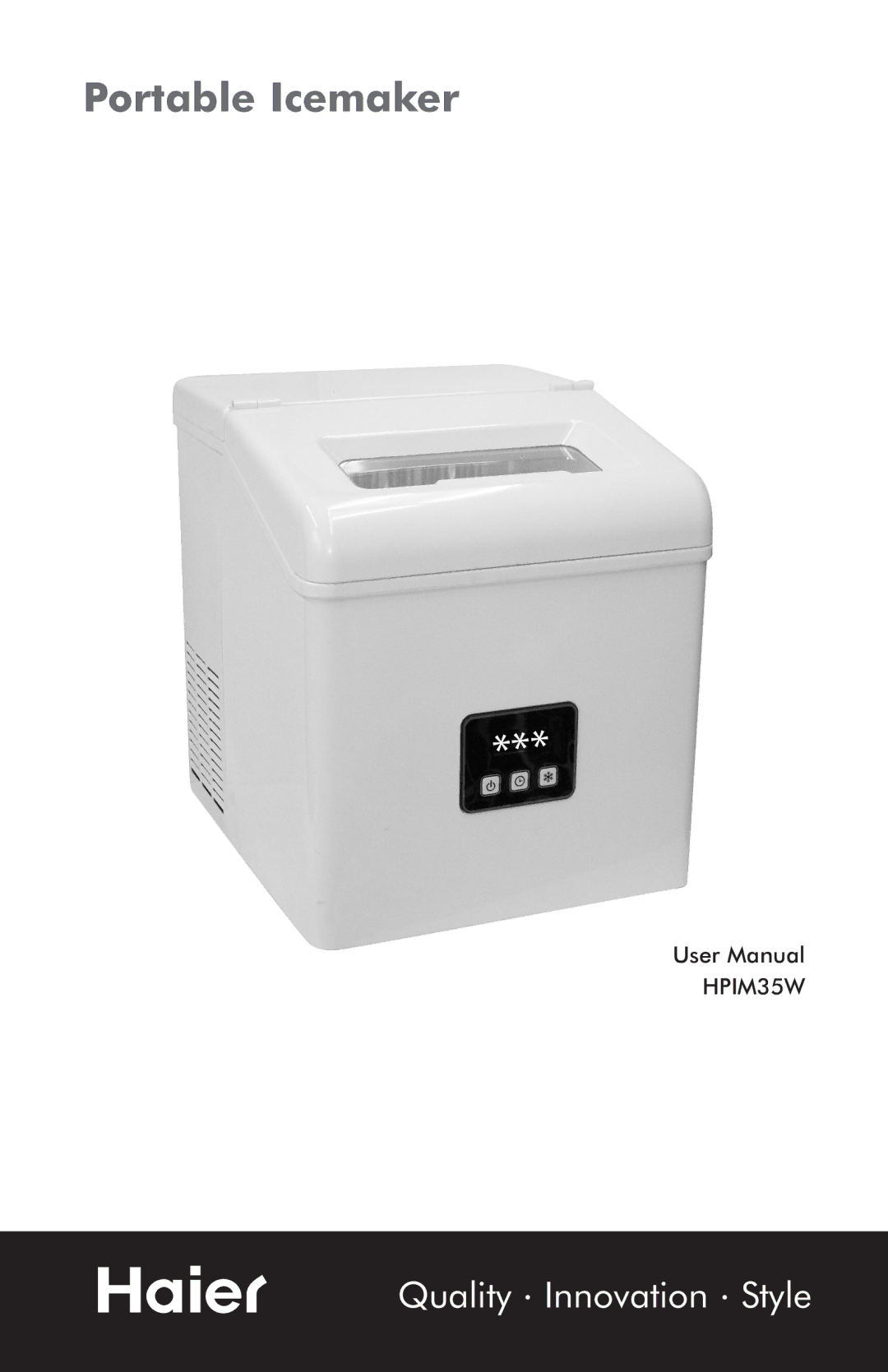 Haier HPIM35W user manual Portable Icemaker 