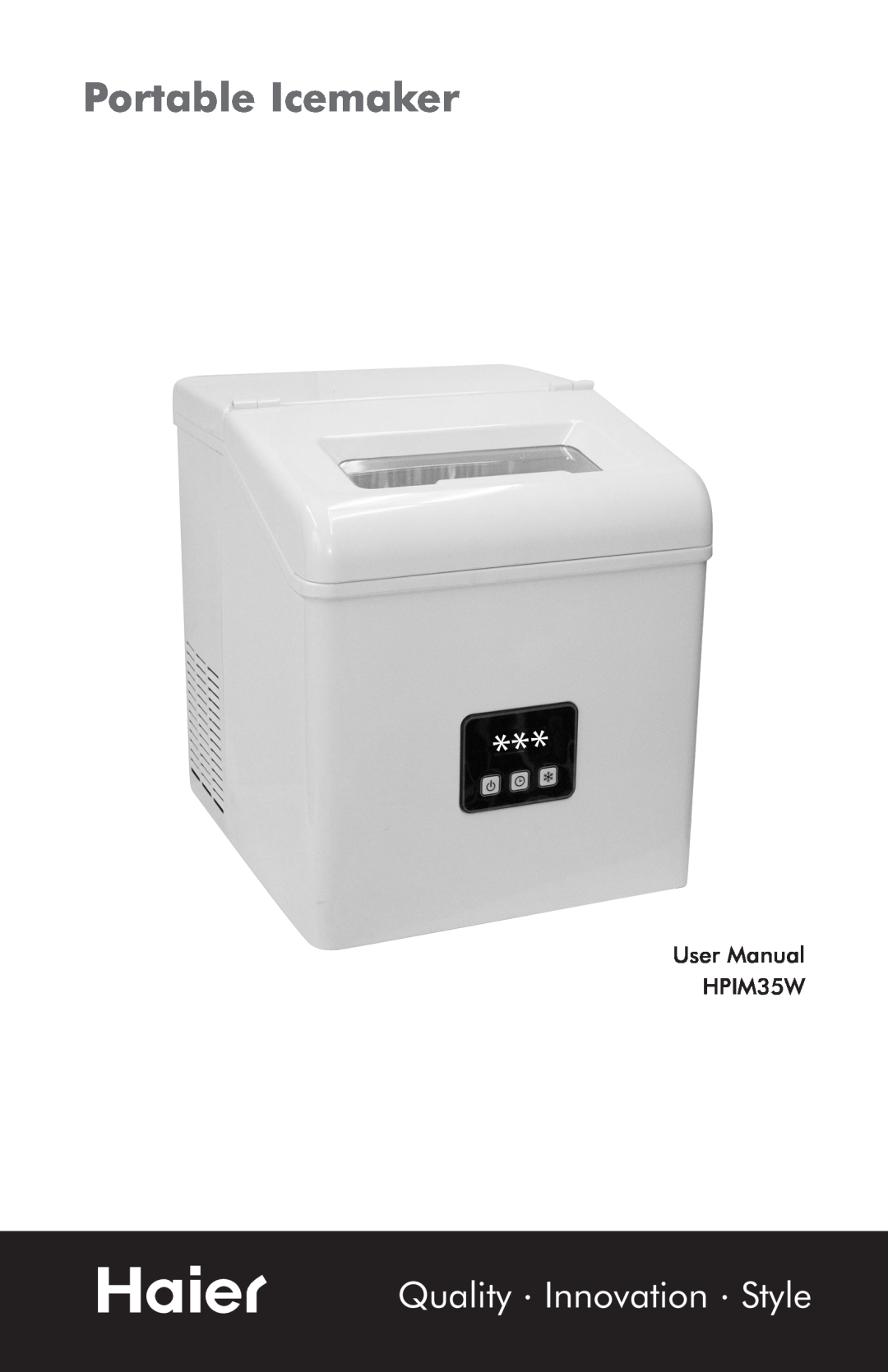 Haier HPIM35W user manual Portable Icemaker, Quality Innovation Style 