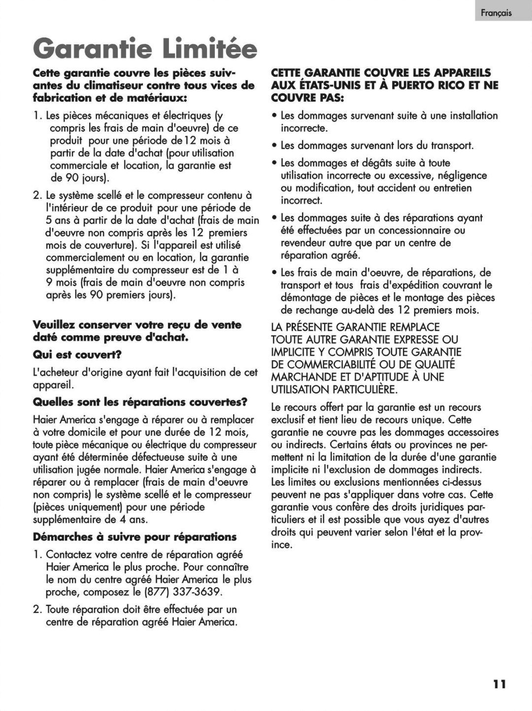 Haier HPN10XCM, HPN10XHM, HPN12XCM, HPN12XHM manual 