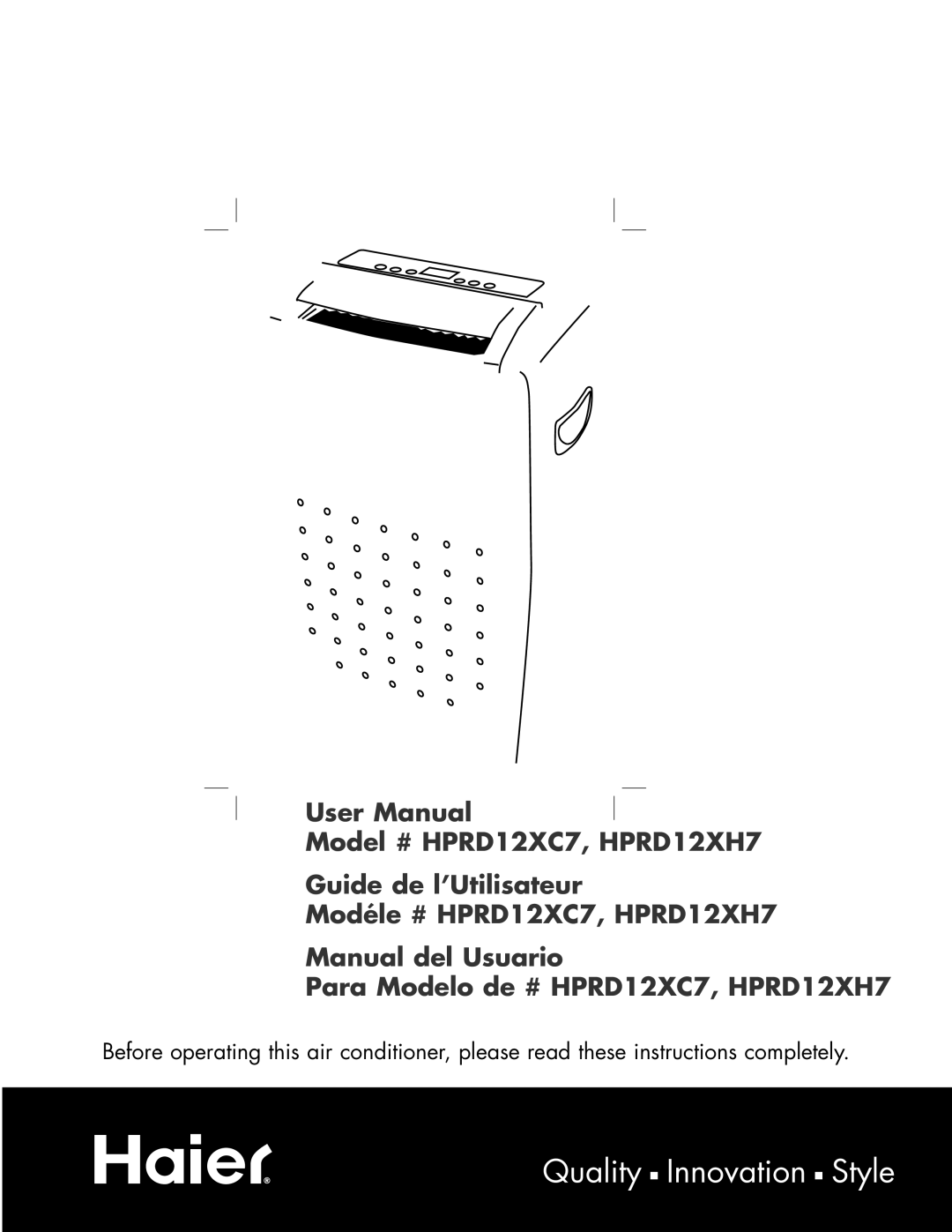 Haier HPRD12XH7, HPRD12XC7 user manual 