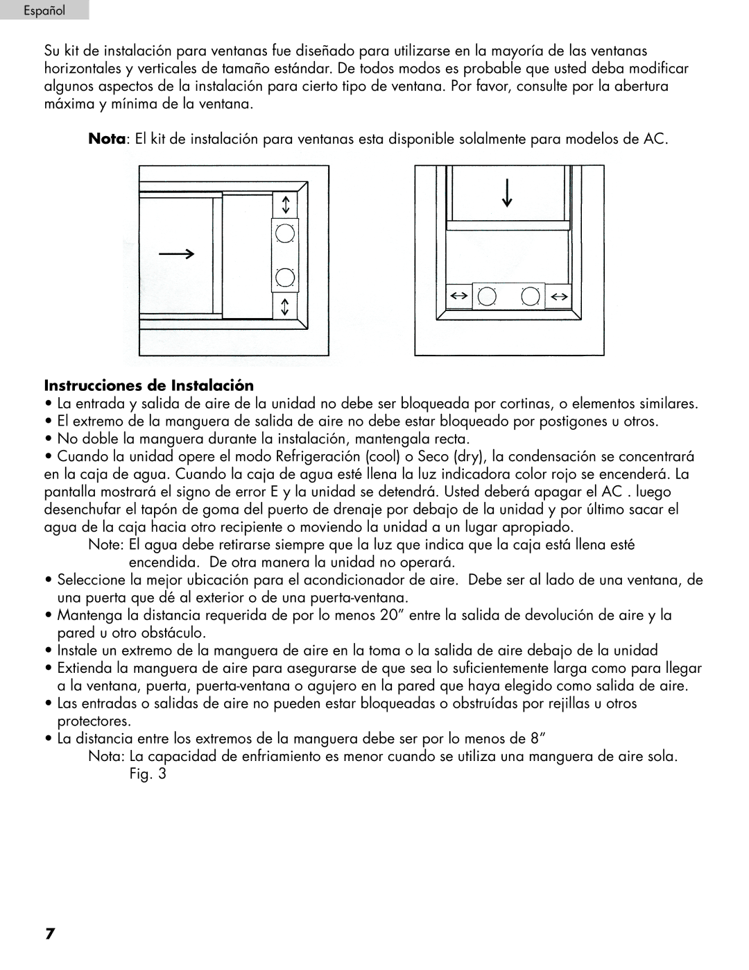 Haier HPRD12XH7, HPRD12XC7 user manual Instrucciones de Instalación 