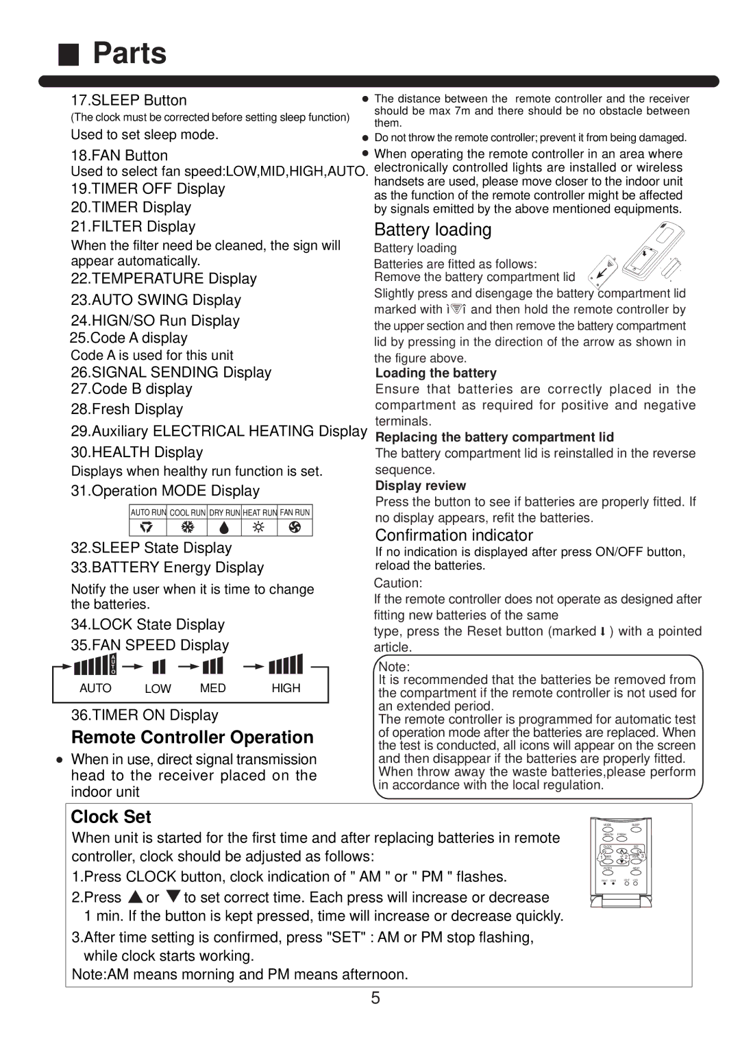 Haier HPU-42CF03 operation manual Battery loading 