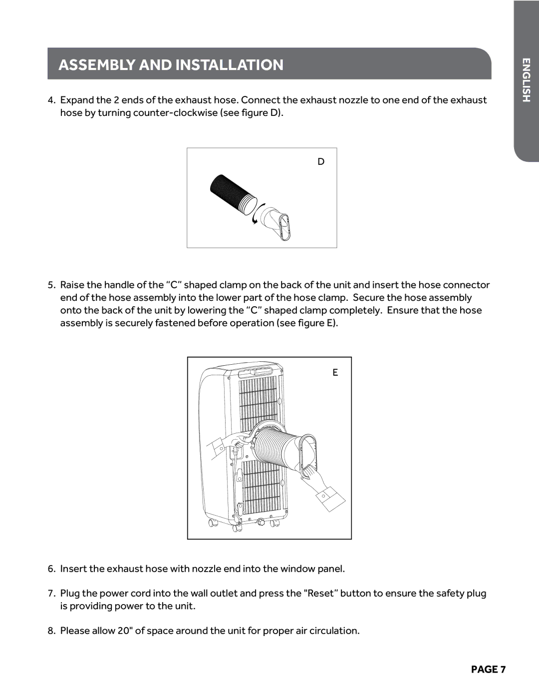 Haier HPY08XCM manual Assembly and installation 