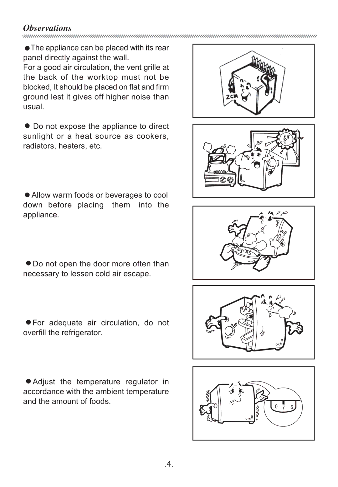 Haier HR-126-2, HR-126-1 manual Observations 