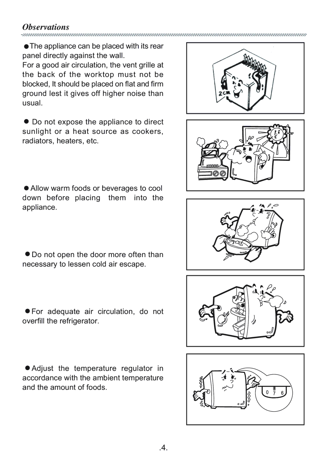 Haier HR-126 manual Observations 