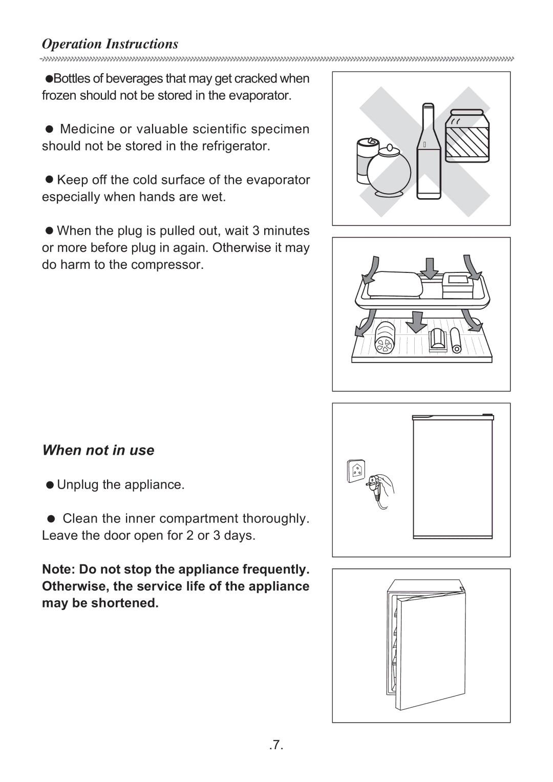 Haier HR-135A manual When not in use 