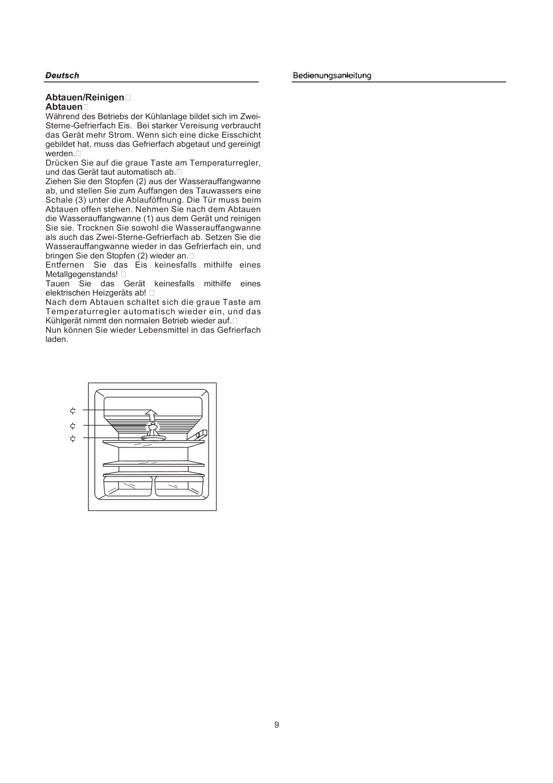 Haier HR-133AE/A, HR-143/AS, HR-143NR, HR-133/AS, HR-133S/A, HR-143AE, HR-133NR/A, HR-123NR, HR-123/A manual Abtauen/Reinigen 