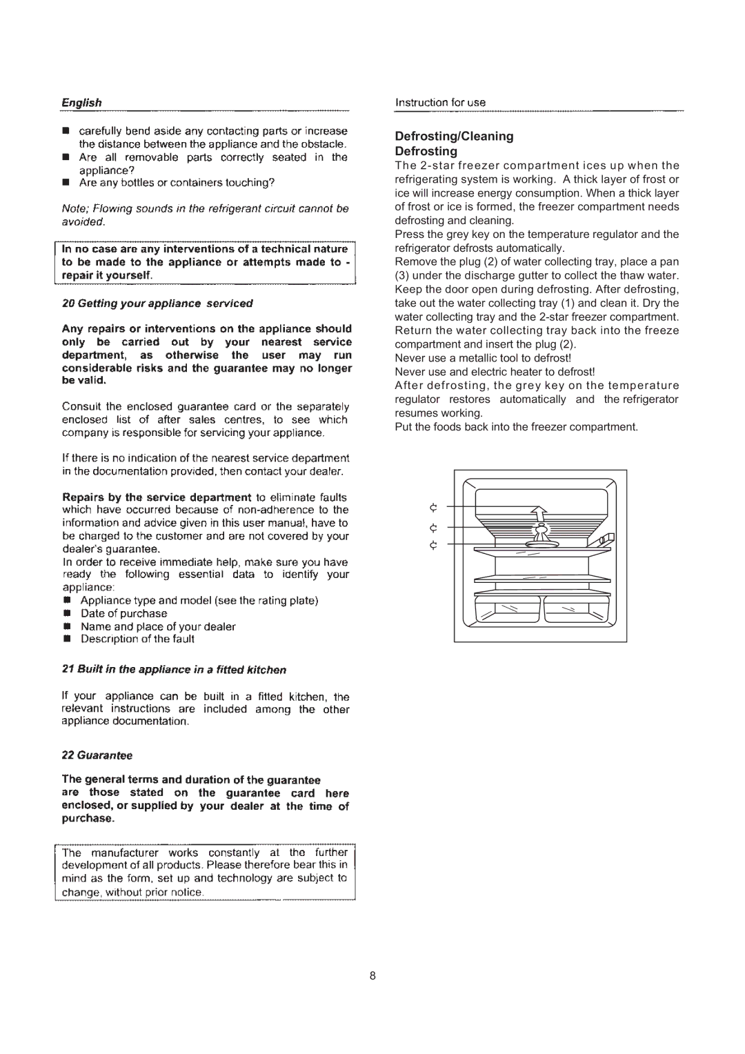 Haier HR-143/AS, HR-143NR, HR-133/AS, HR-133S/A, HR-143AE, HR-133NR/A, HR-133AE/A, HR-123NR, HR-123/A manual Defrosting/Cleaning 