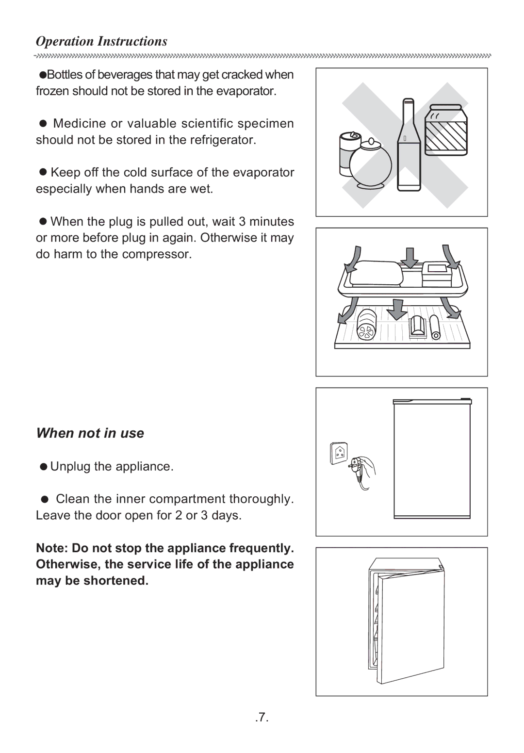 Haier HR-155S manual When not in use 