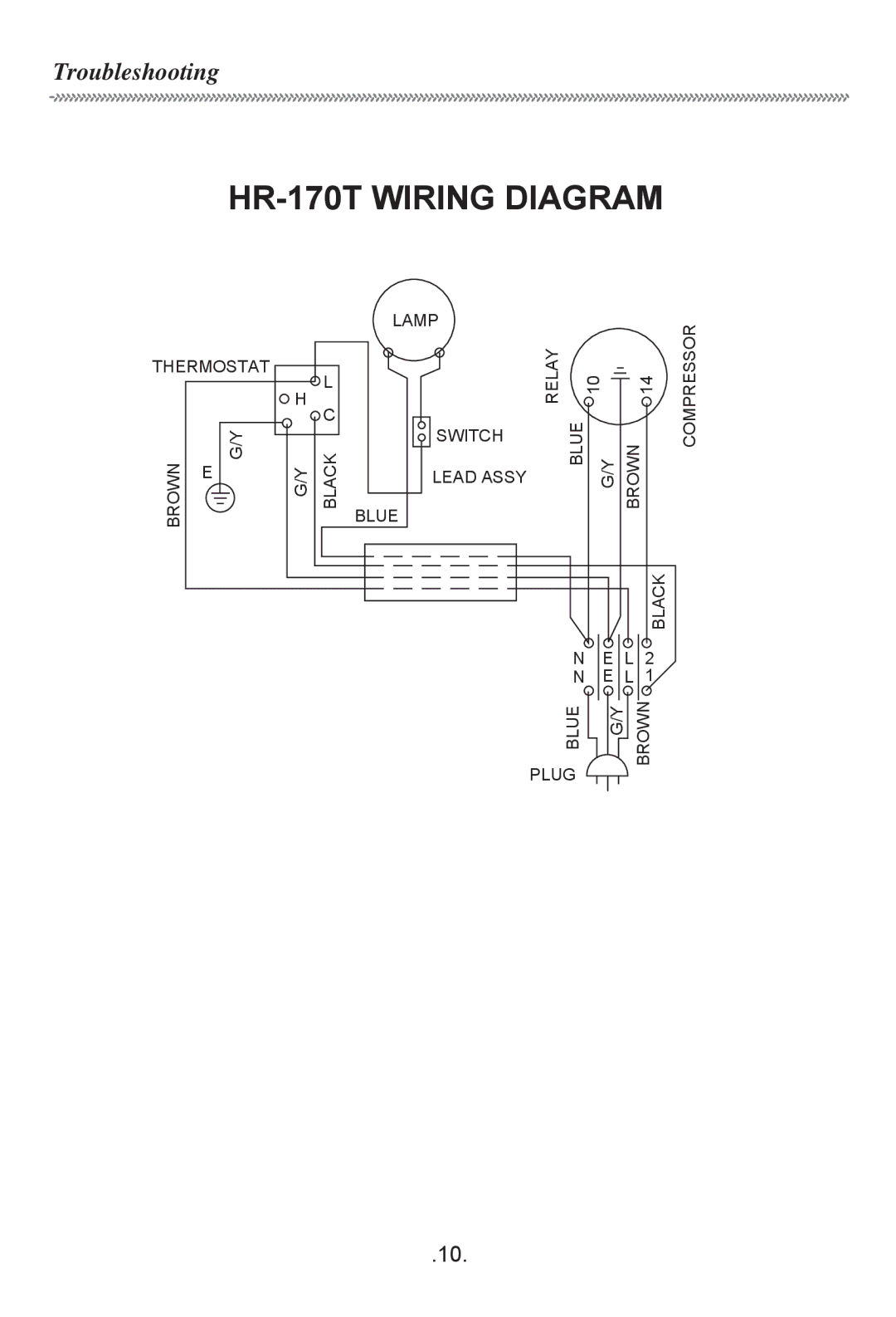 Haier owner manual HR-170T Wiring Diagram 