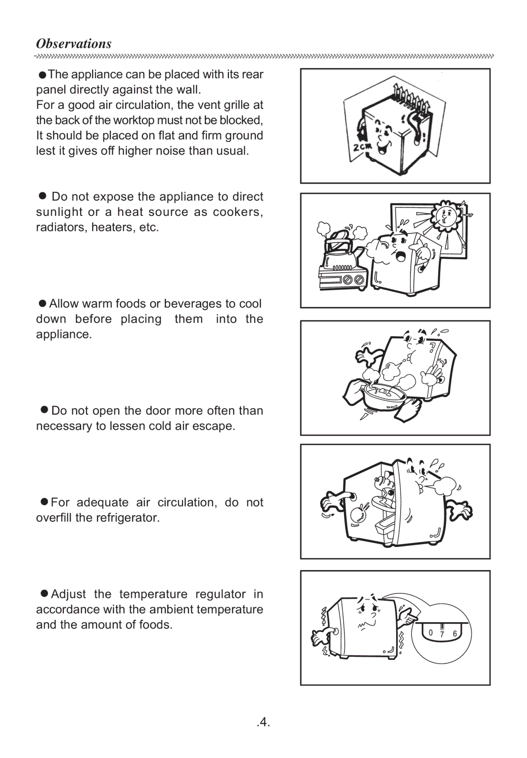 Haier HR-170U manual Observations 