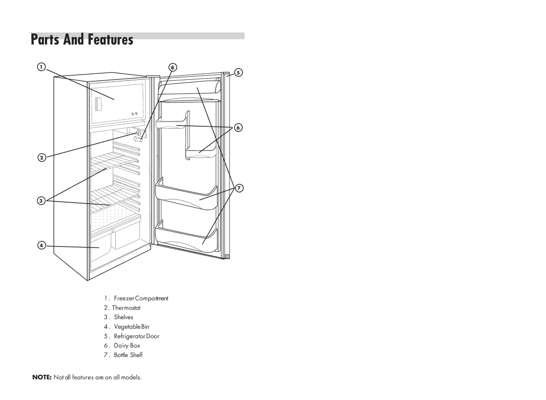 Haier HR-245U manual Parts And Features 