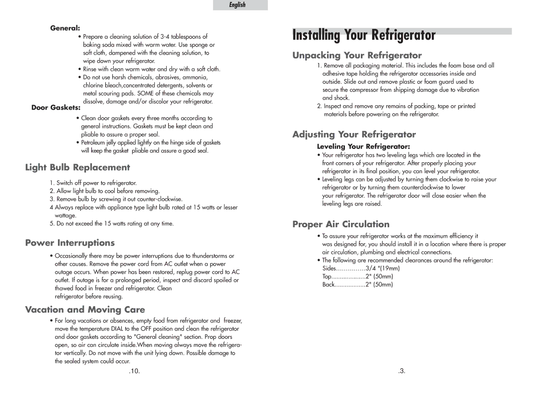 Haier HR-245U manual Installing Your Refrigerator 