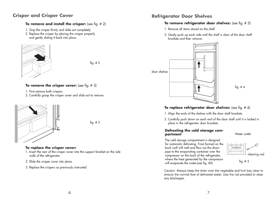 Haier HR-245U manual Crisper and Crisper Cover, Refrigerator Door Shelves 