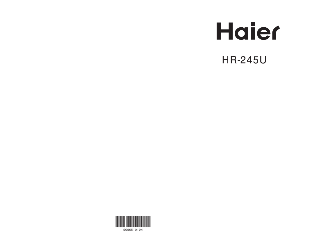 Haier HR-245U manual 