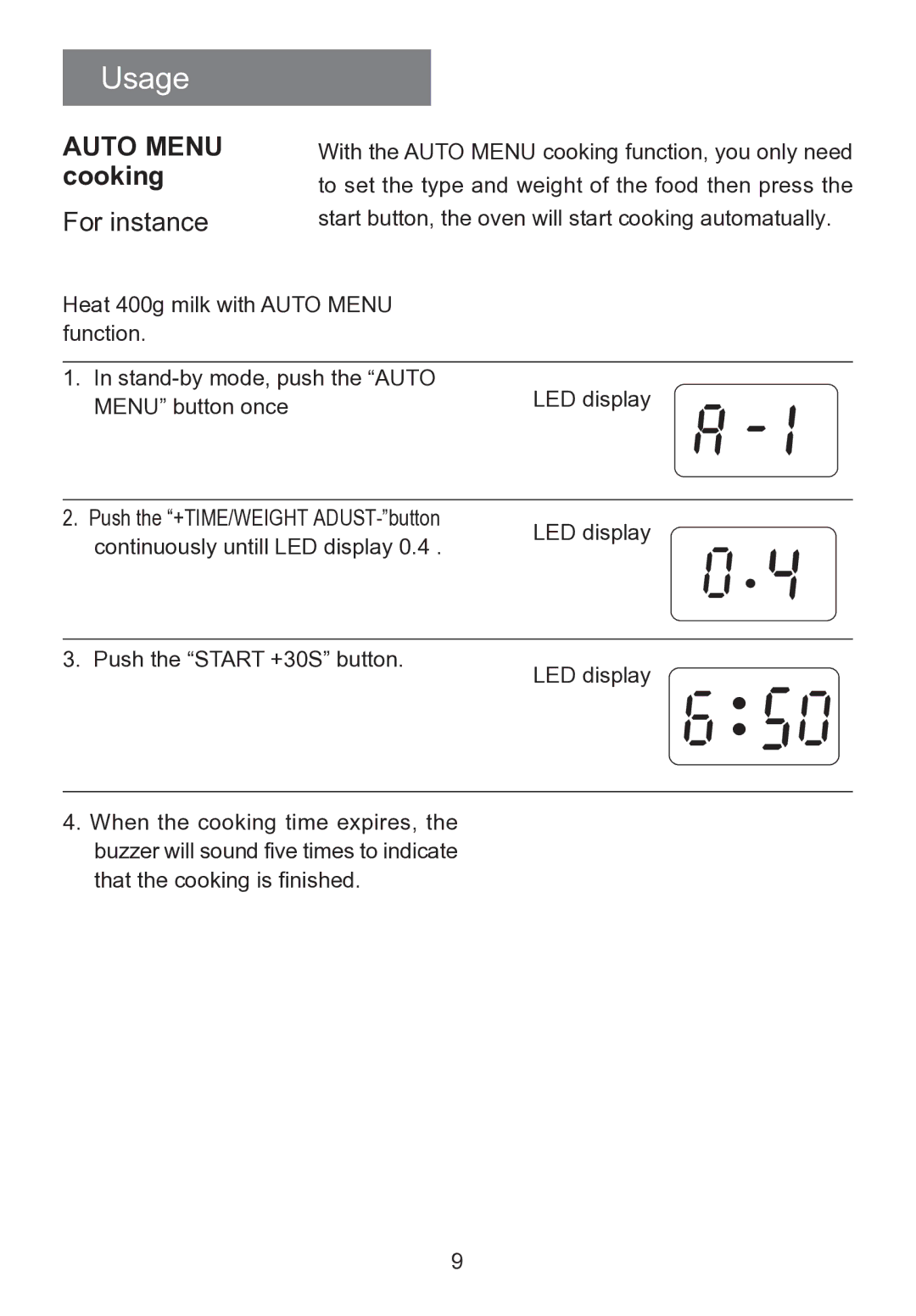 Haier HR-7803D user manual Auto Menu cooking 