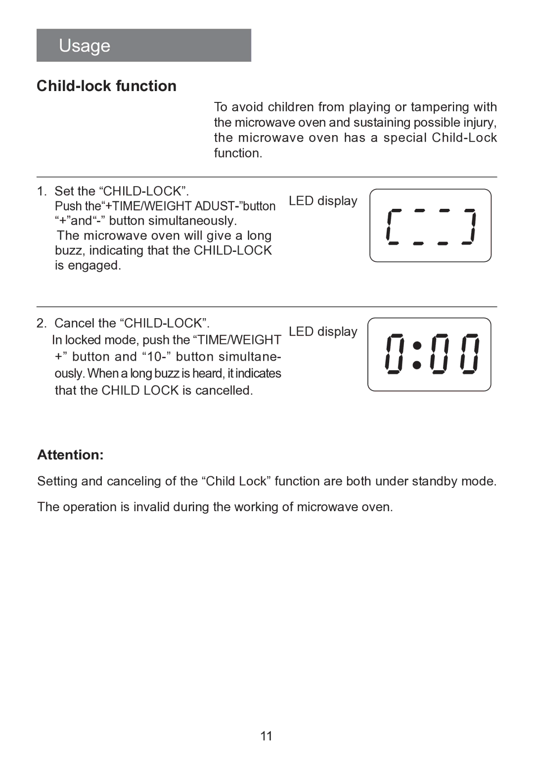 Haier HR-7803D user manual Child-lock function 