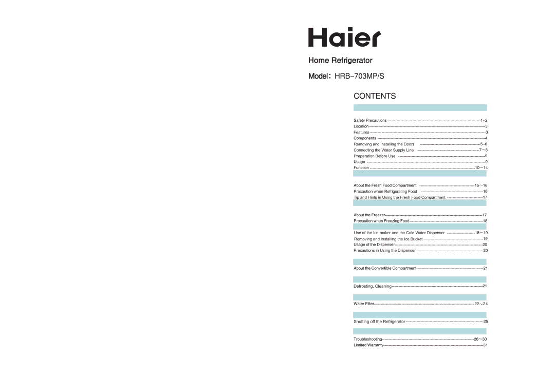 Haier HRB-703MP/S manual Defrosting, Cleaning Shutting off the Refrigerator 