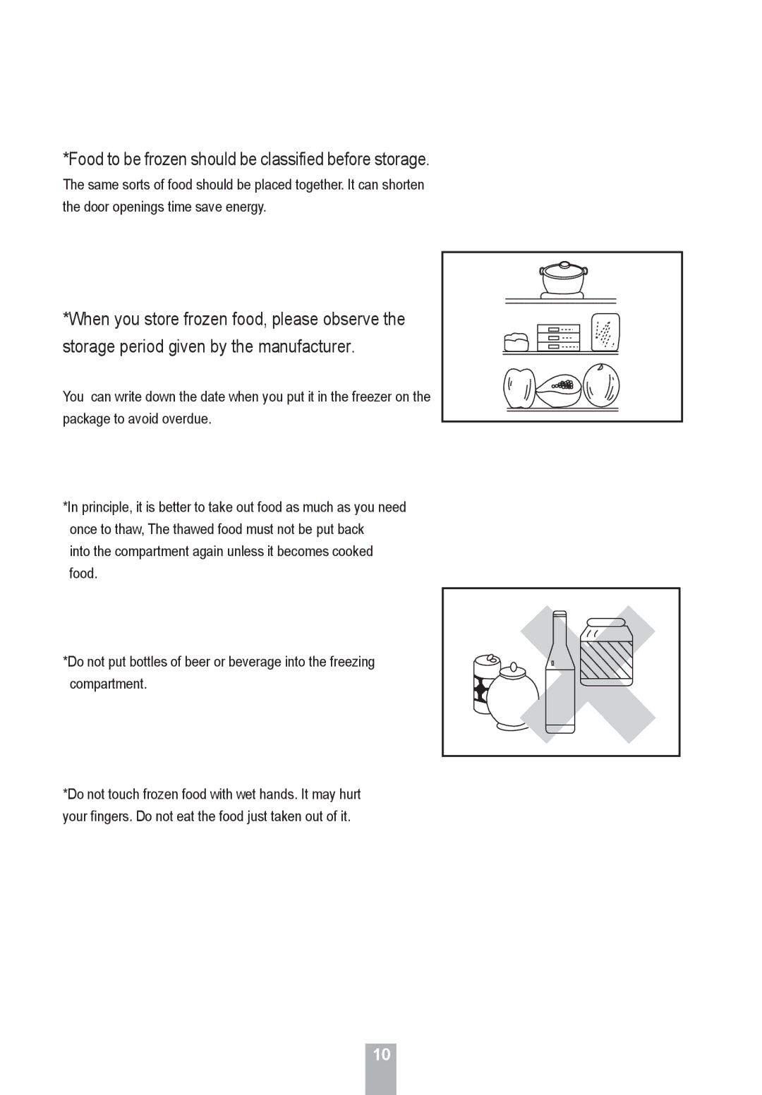 Haier HRF-185, HRF-155 manual Food to be frozen should be classified before storage 