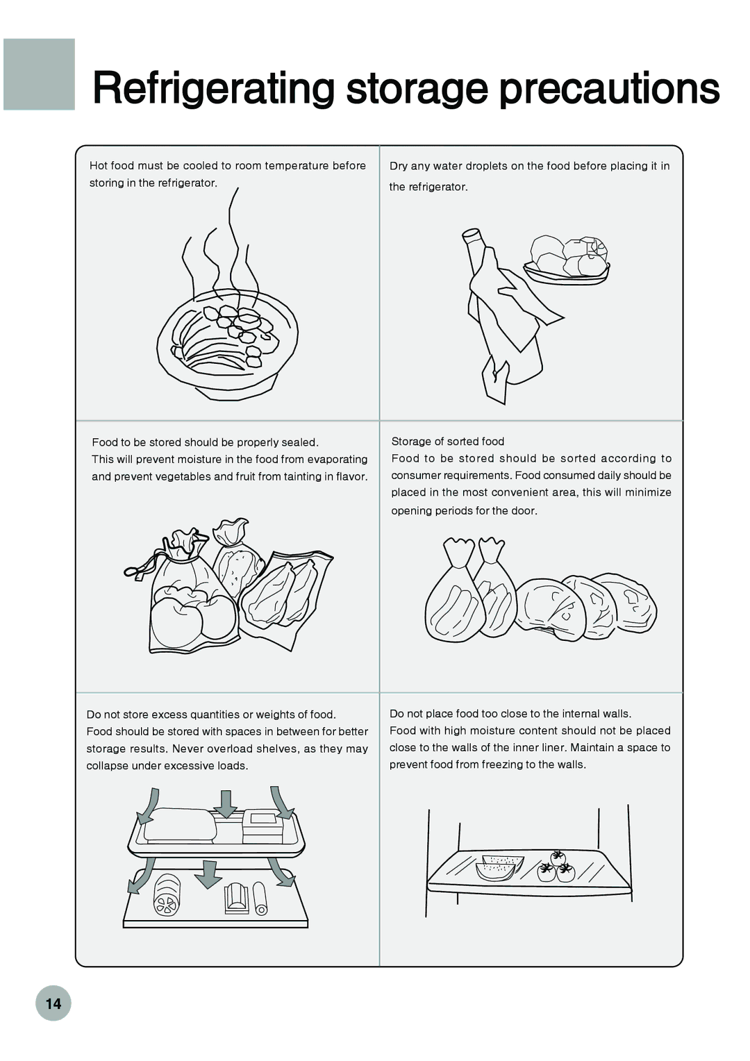 Haier HRF-288K operation manual Refrigerating storage precautions 