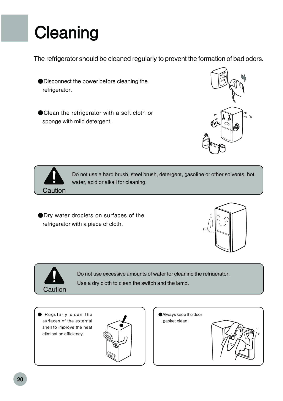 Haier HRF-288K operation manual Cleaning 