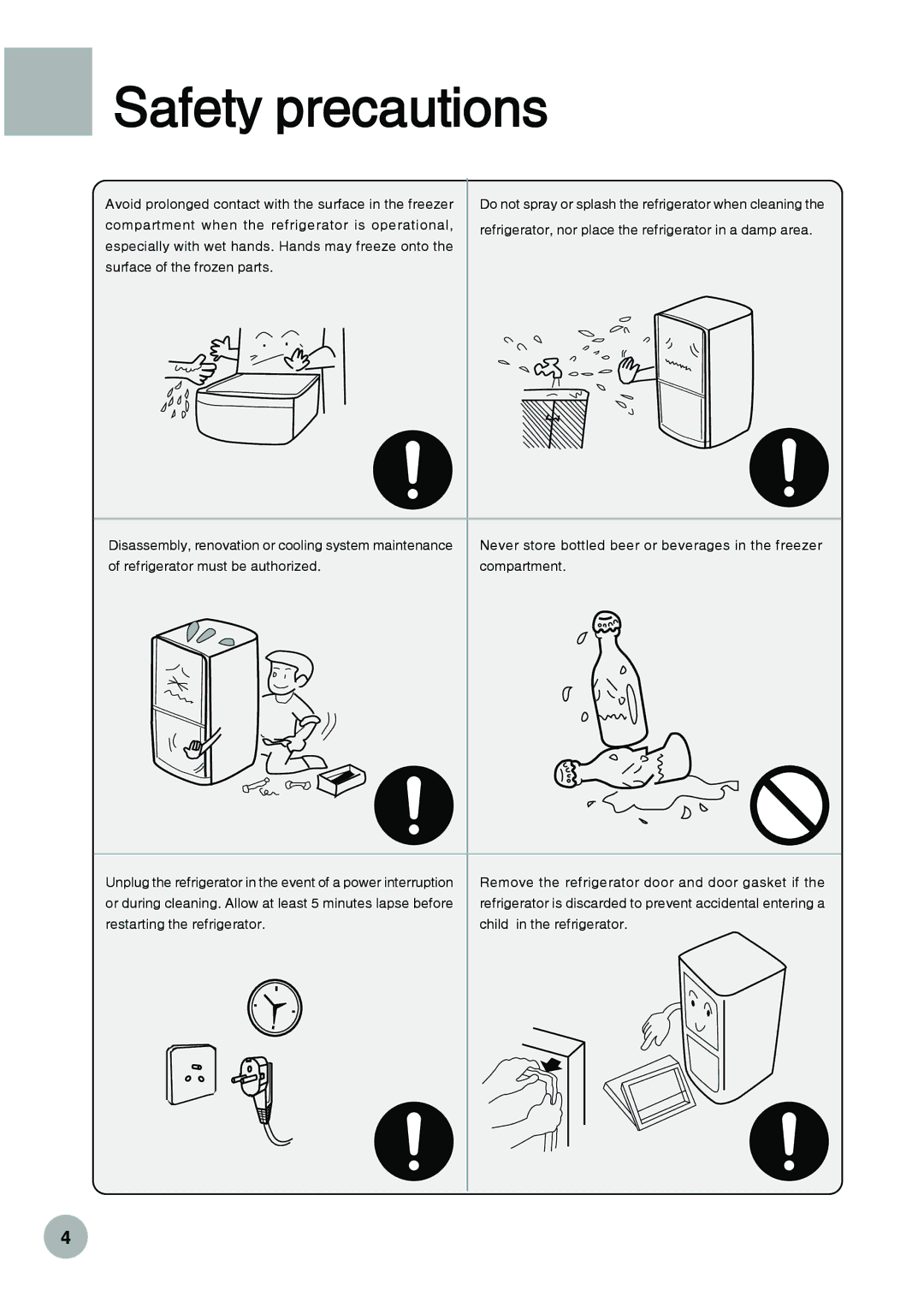 Haier HRF-288K operation manual Safety precautions 