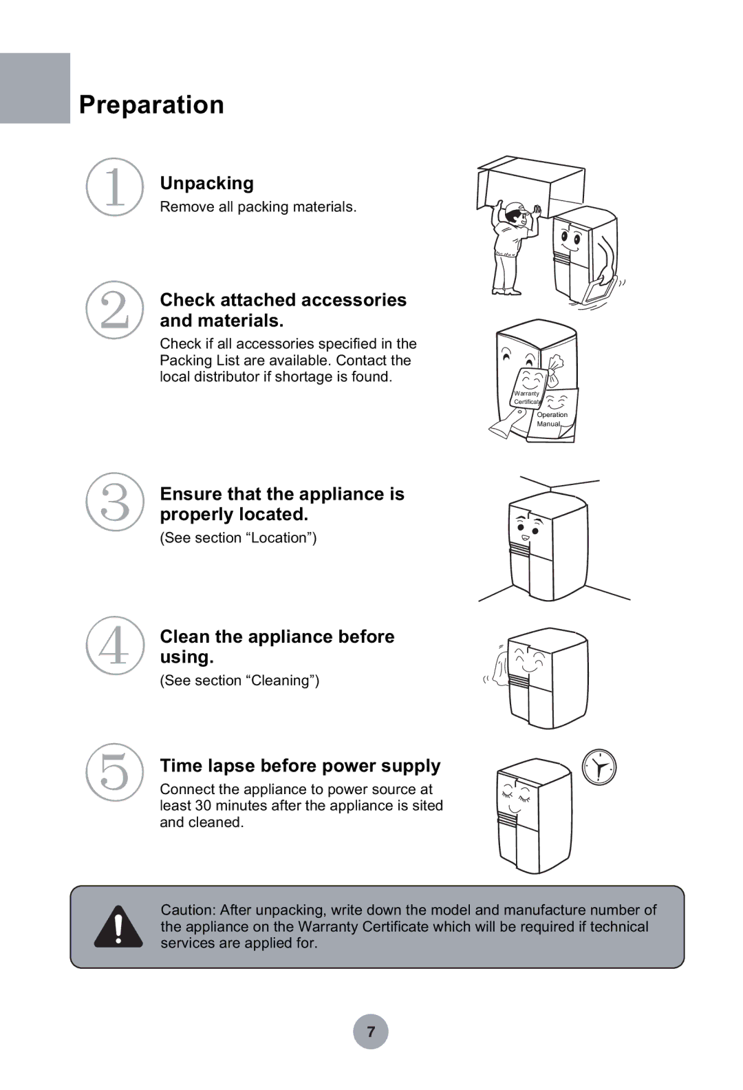 Haier HRF-369NAA, HRF-349NAA manual Preparation 