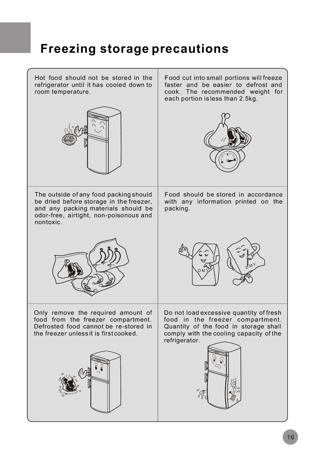 Haier HRF-516FKA operation manual Freezing storage precautions 