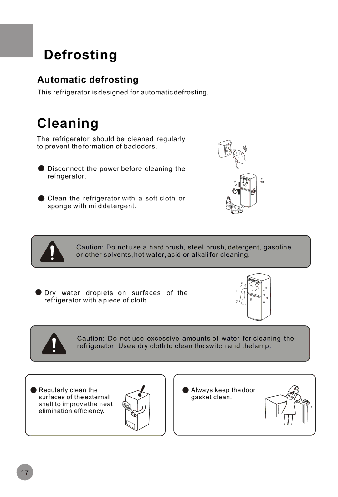 Haier HRF-516FKA operation manual Defrosting, Cleaning 