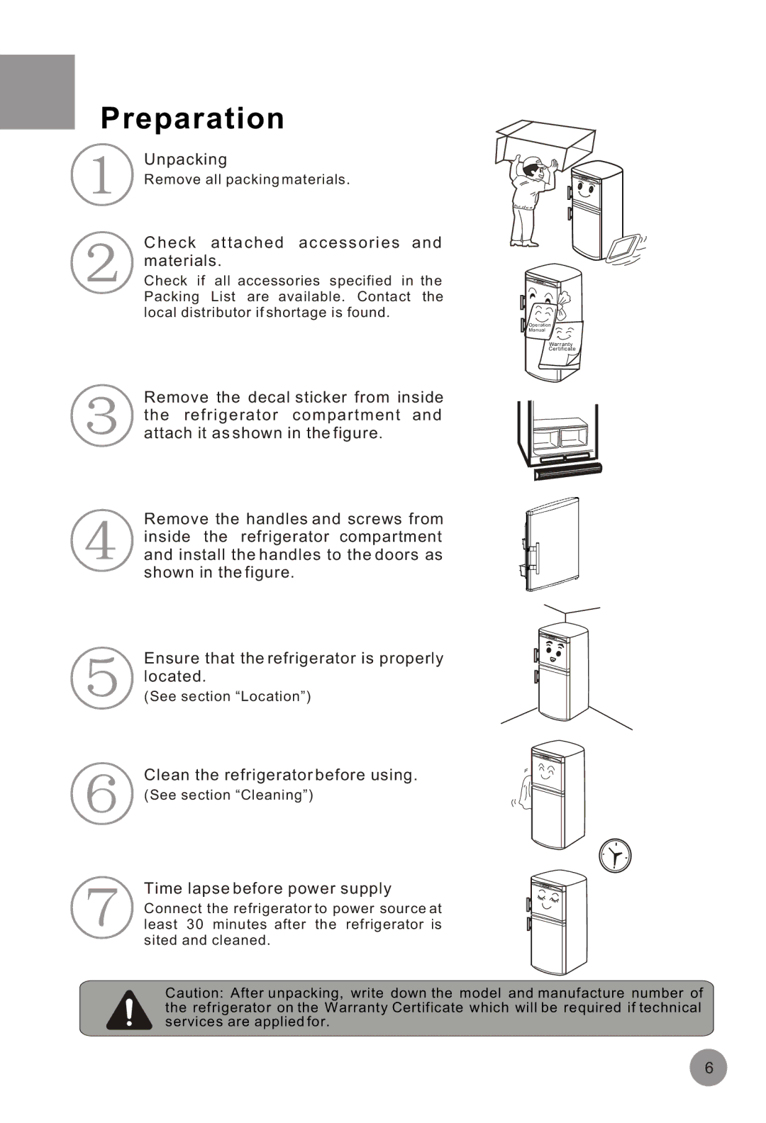 Haier HRF-516FKA operation manual Preparation, Check attached accessories and materials 