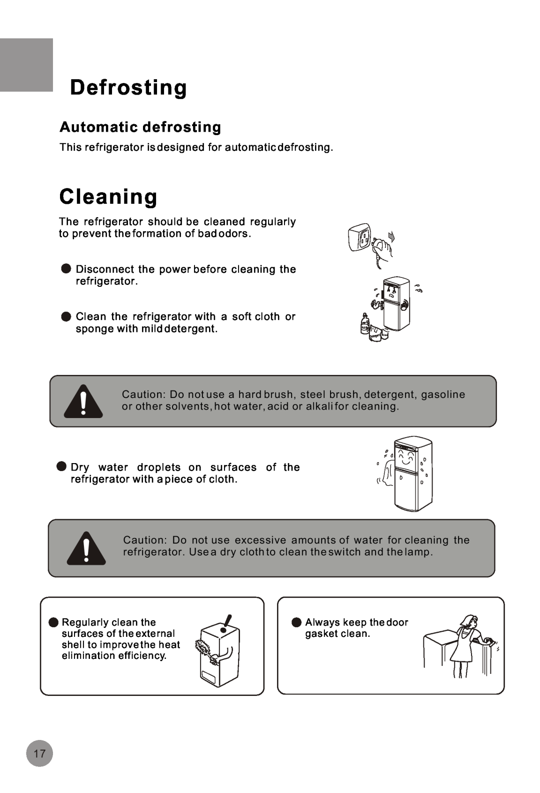 Haier HRF-516FKA operation manual Defrosting, Cleaning, Automatic defrosting 