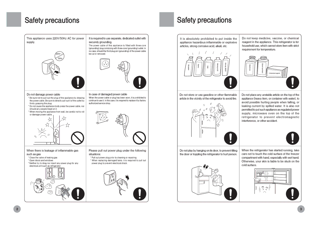 Haier HRF-588FA, HRF-588FR manual Safety precautions 