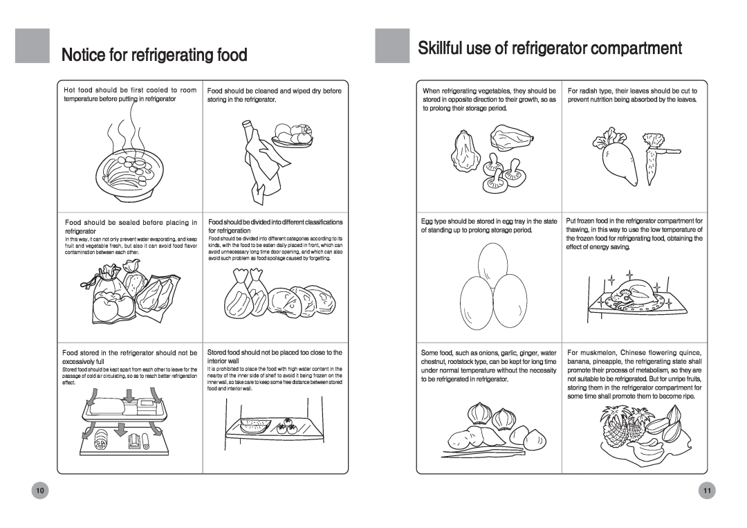 Haier HRF-588FA, HRF-588FR manual Notice for refrigerating food, Skillful use of refrigerator compartment 