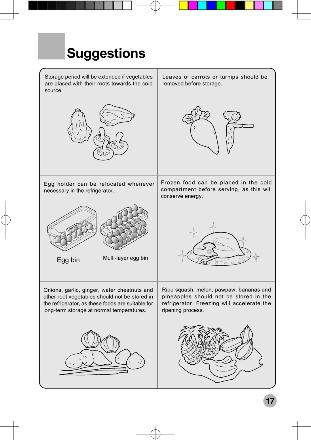 Haier HRF-599FRASS operation manual Suggestions, Egg bin 