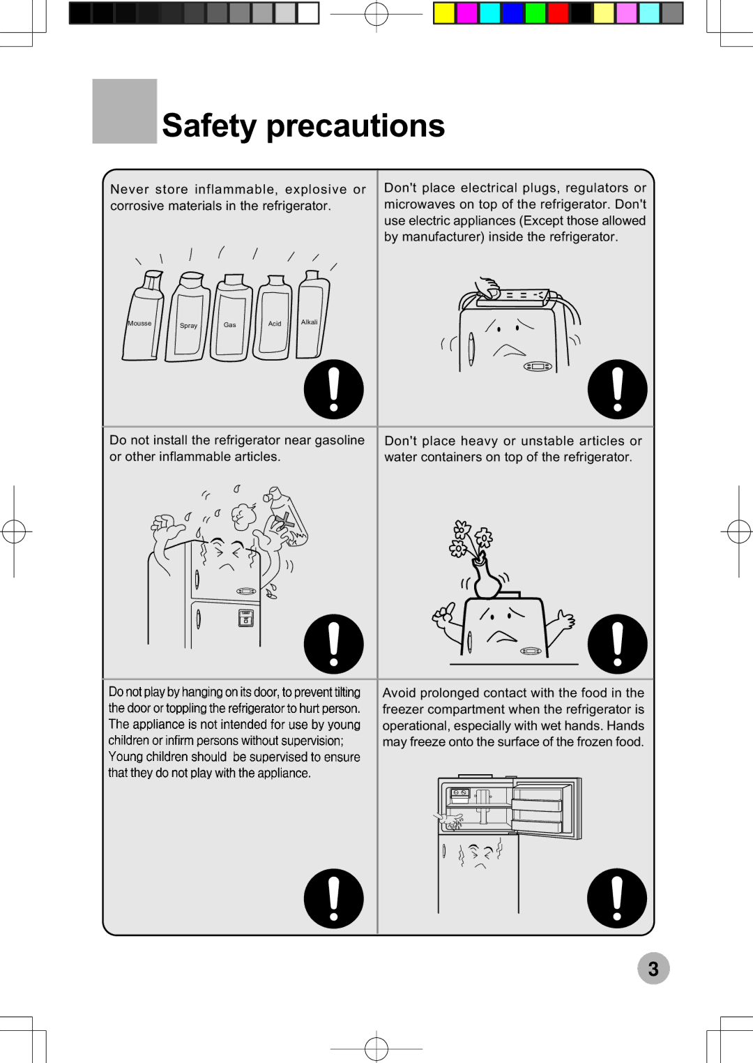 Haier HRF-599FRASS operation manual Mousse Spray Gas Acid Alkali 