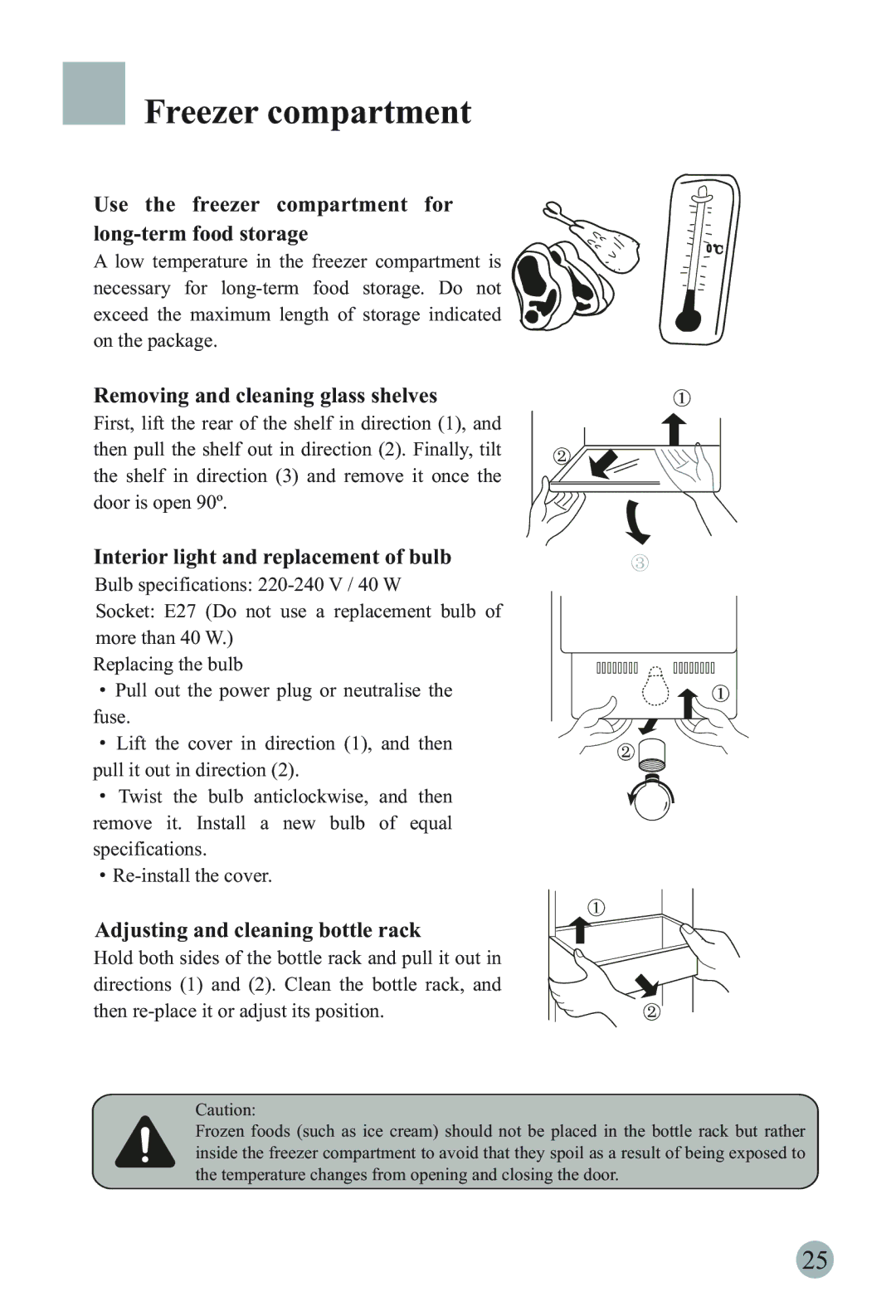 Haier HRF-6631RG manual Freezer compartment, Use the freezer compartment for Long-term food storage 