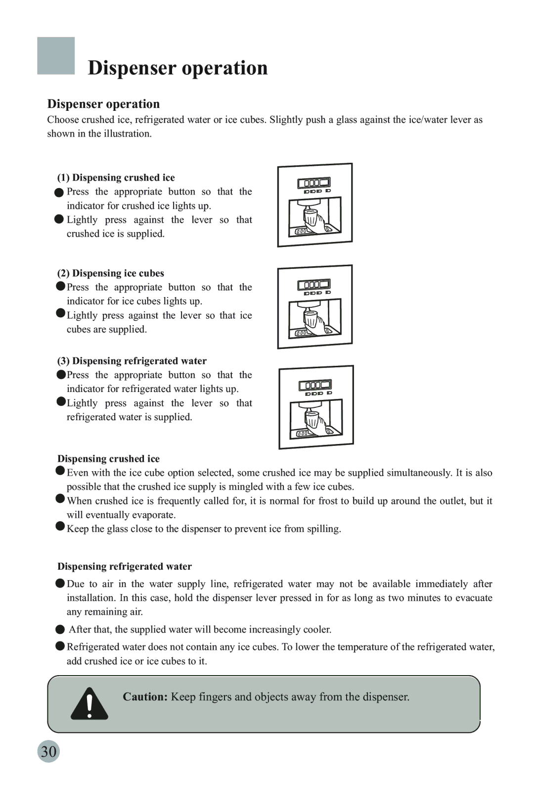 Haier HRF-6631RG manual Dispenser operation 