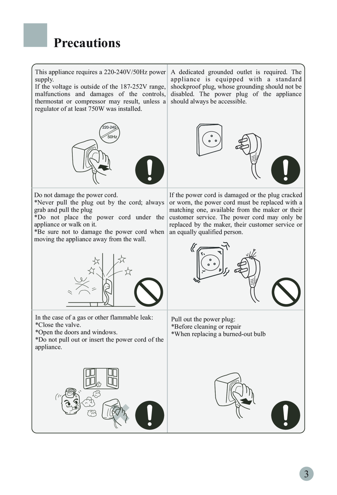 Haier HRF-6631RG manual Precautions 