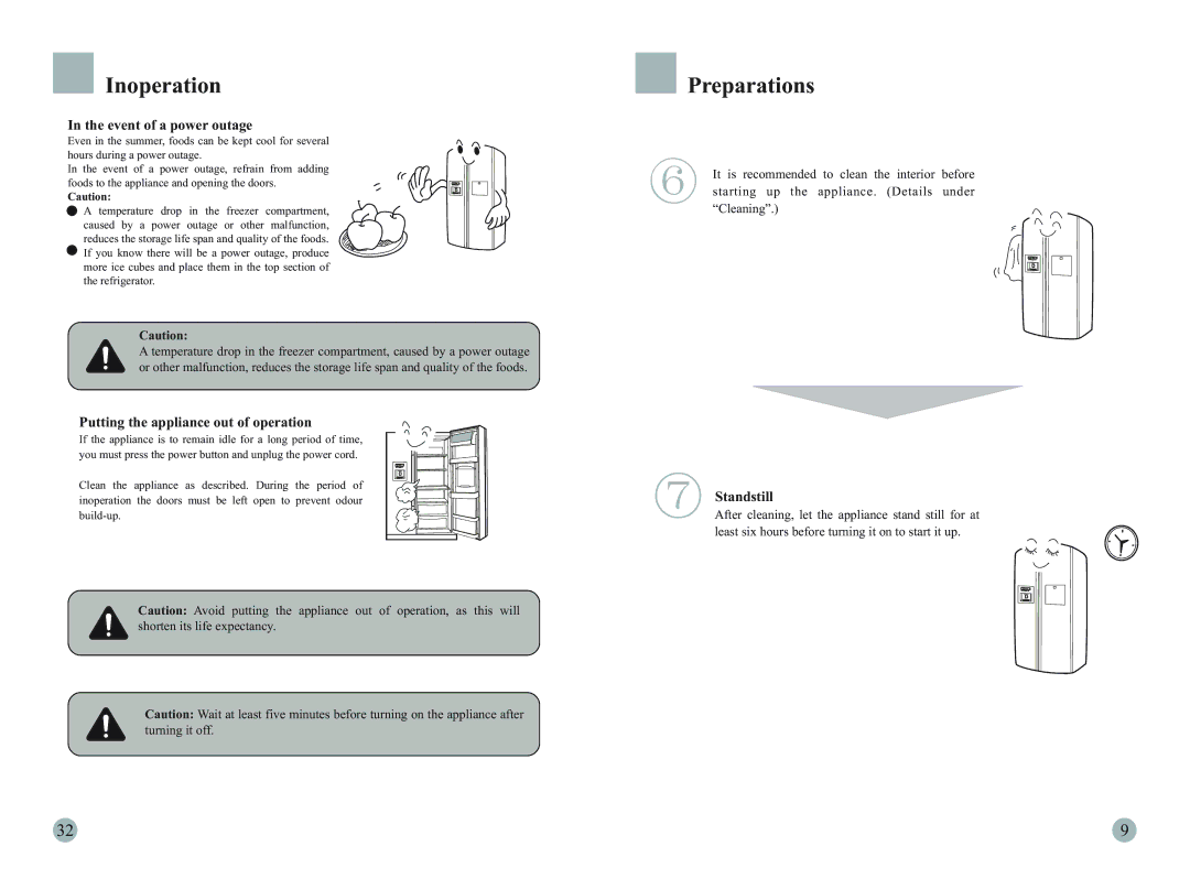 Haier HRF-663ITA2, HRF-663ATA2 manual Event of a power outage, Putting the appliance out of operation, Standstill 