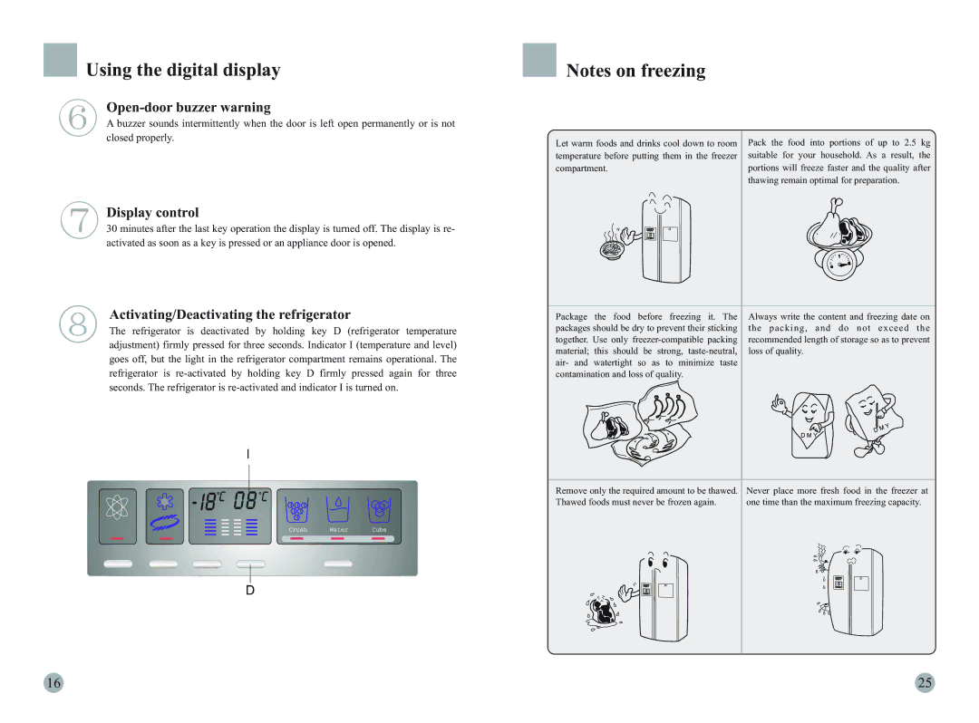 Haier HRF-663ATA2 manual Pack the food into portions of up to 2.5 kg, Compartment, Thawing remain optimal for preparation 