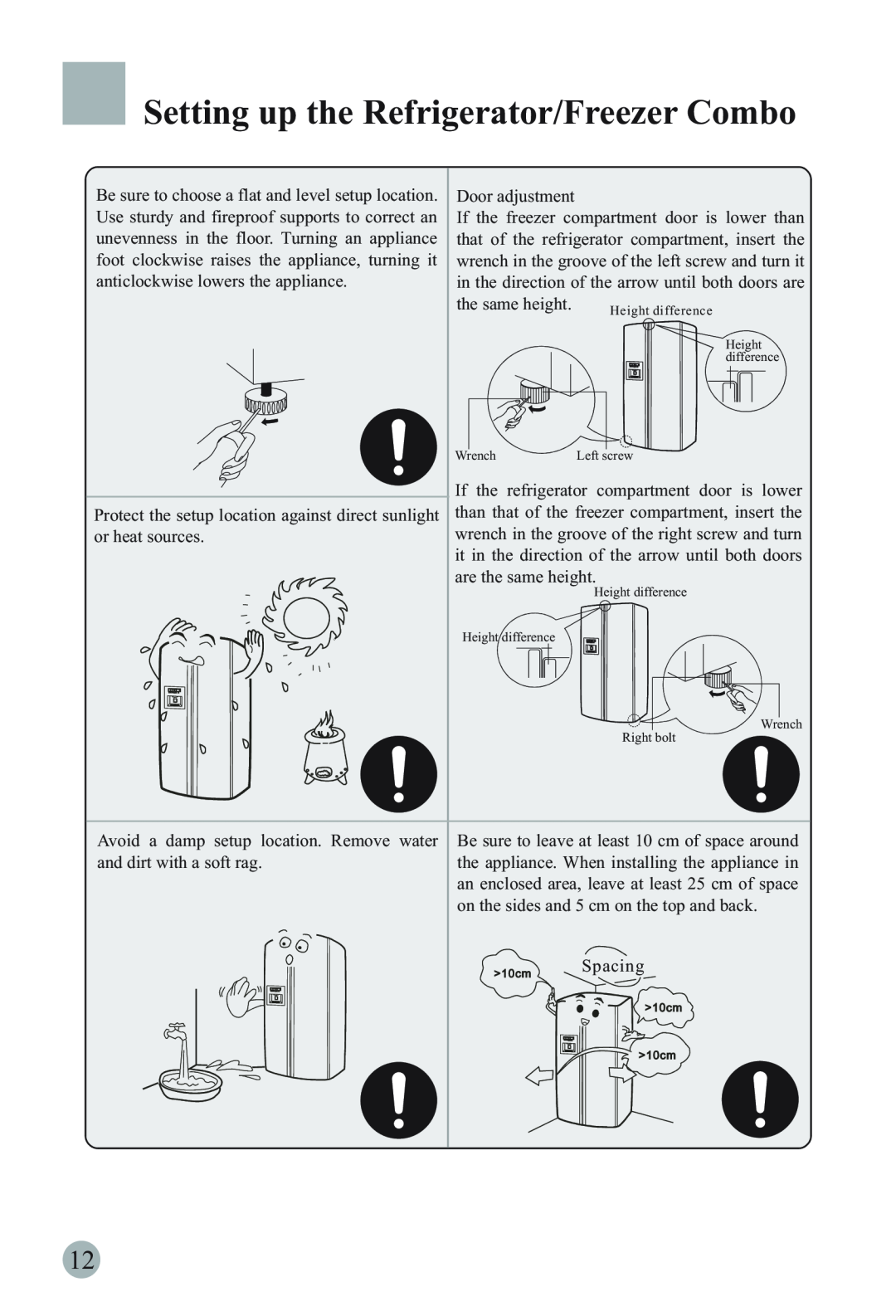 Haier HRF-663IRG manual Setting up the Refrigerator/Freezer Combo 