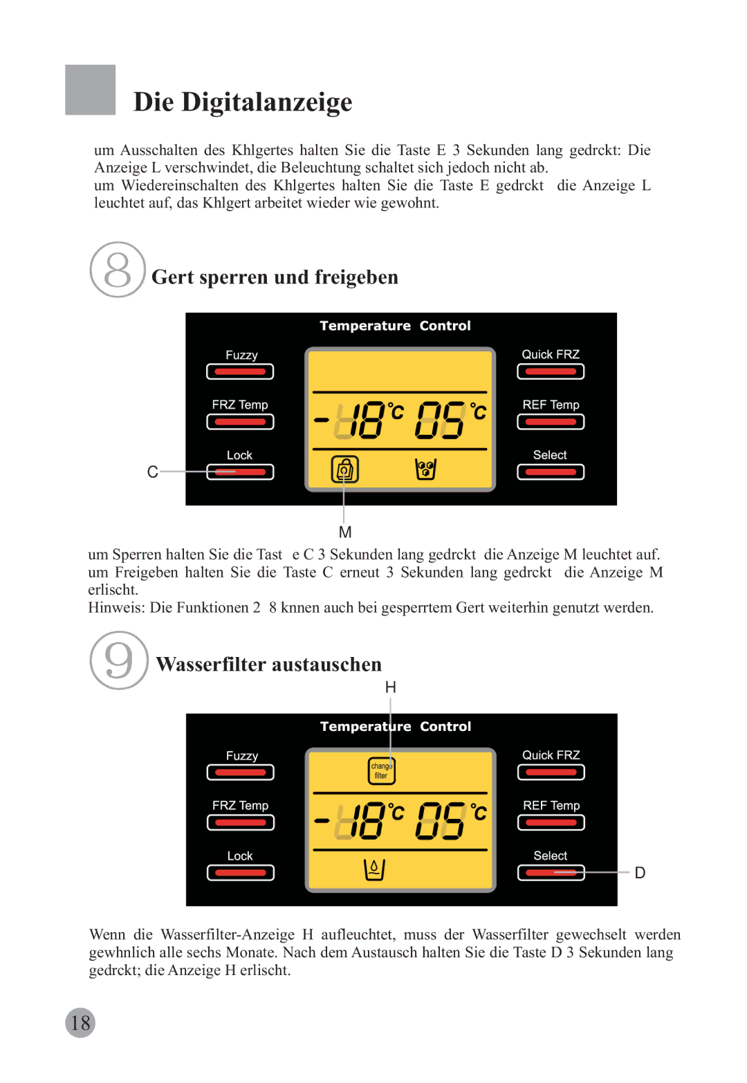 Haier HRF-663ISB2, HRF-663CJ manual Gerät sperren und freigeben, Wasserfilter austauschen 