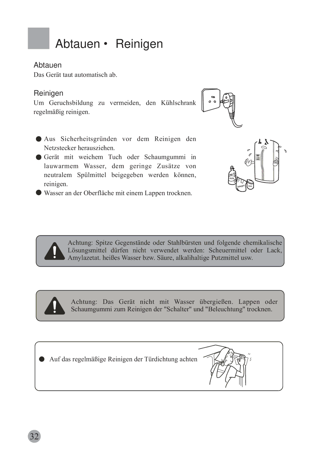 Haier HRF-663ISB2, HRF-663CJ manual Abtauen Reinigen 