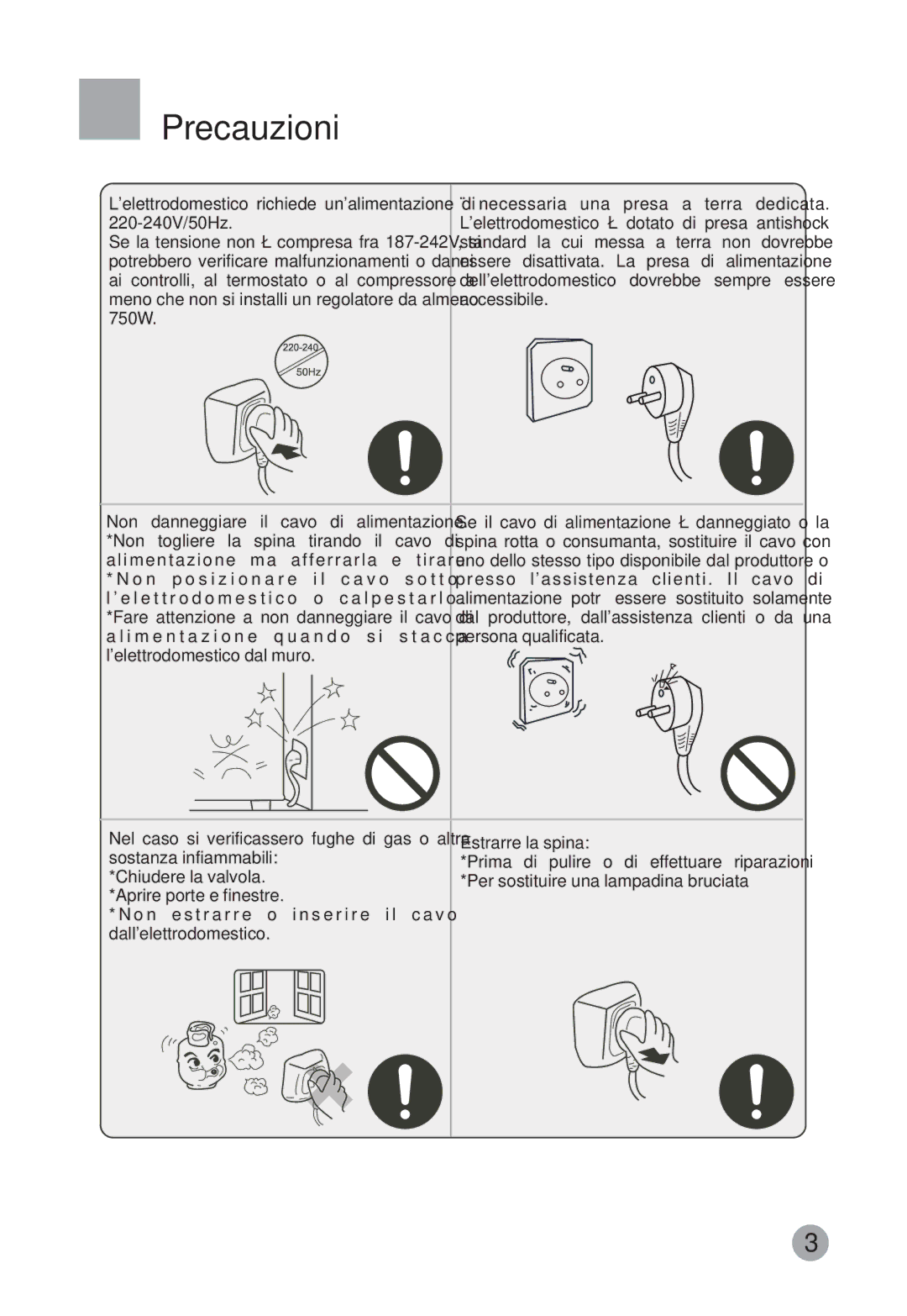 Haier HRF-663CJ, HRF-663ISB2 manual Precauzioni 