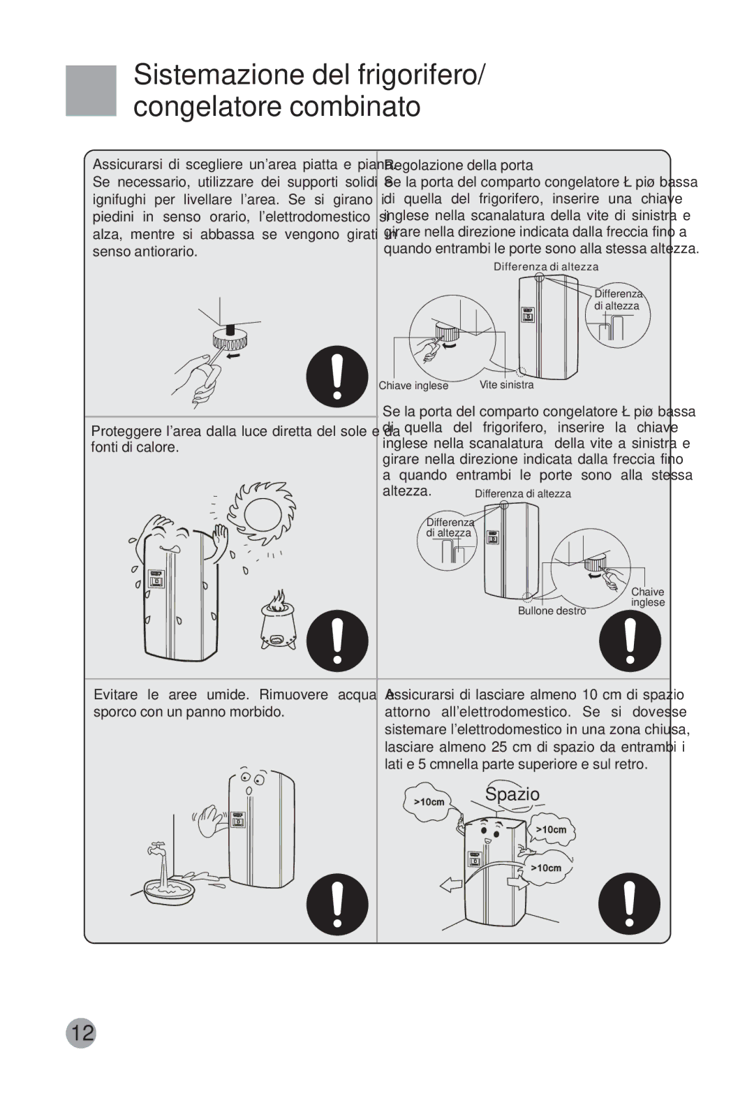 Haier HRF-663ISB2, HRF-663CJ manual Sistemazione del frigorifero/ congelatore combinato 