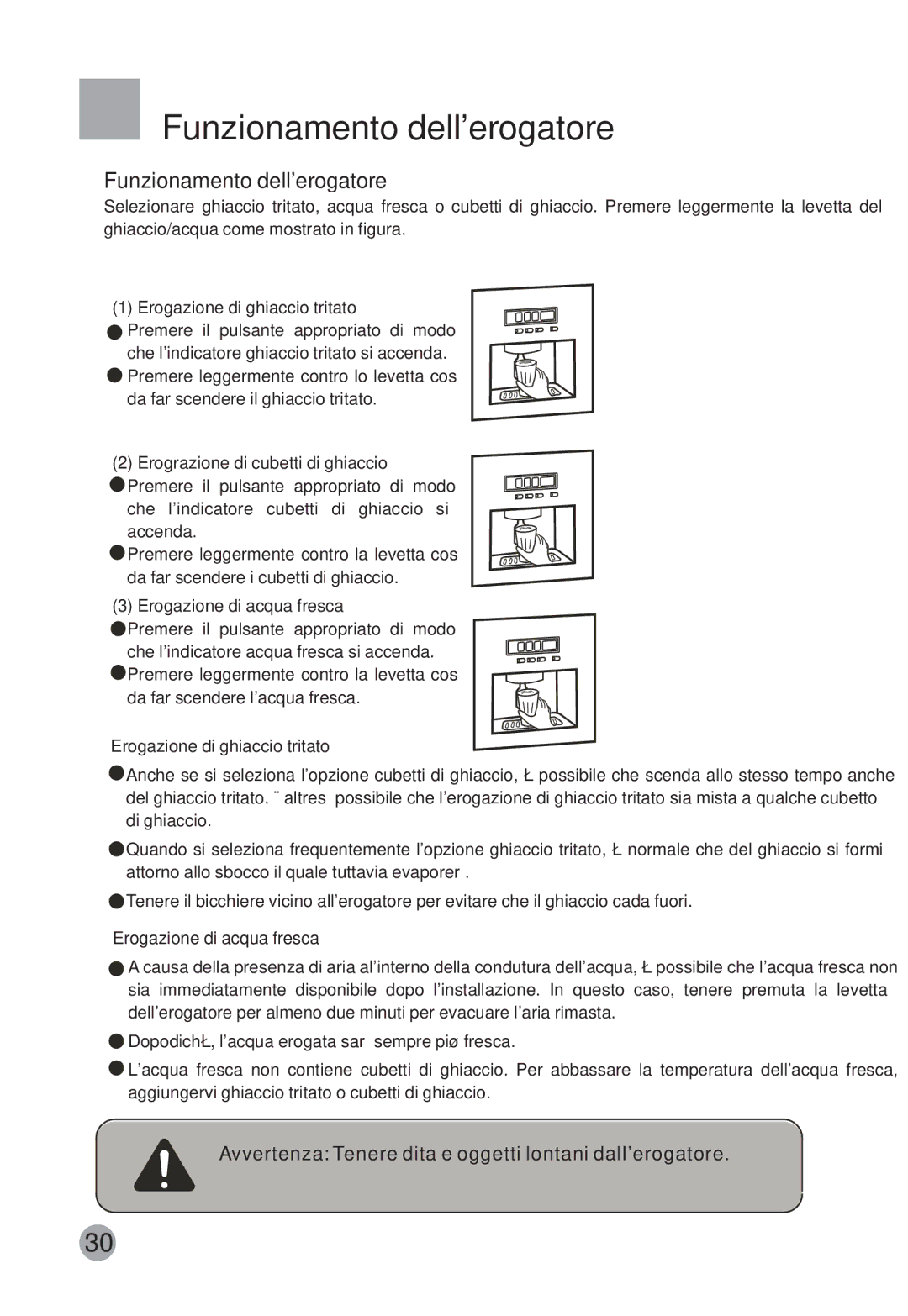 Haier HRF-663ISB2, HRF-663CJ manual Funzionamento dellerogatore 