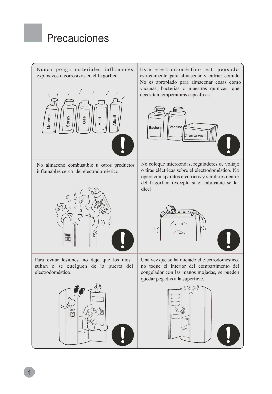 Haier HRF-663ISB2, HRF-663CJ manual Precauciones 