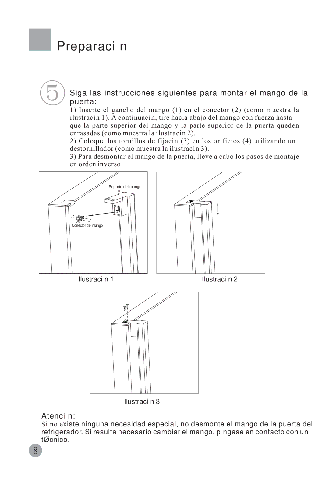 Haier HRF-663ISB2, HRF-663CJ manual Atención, Ilustración 