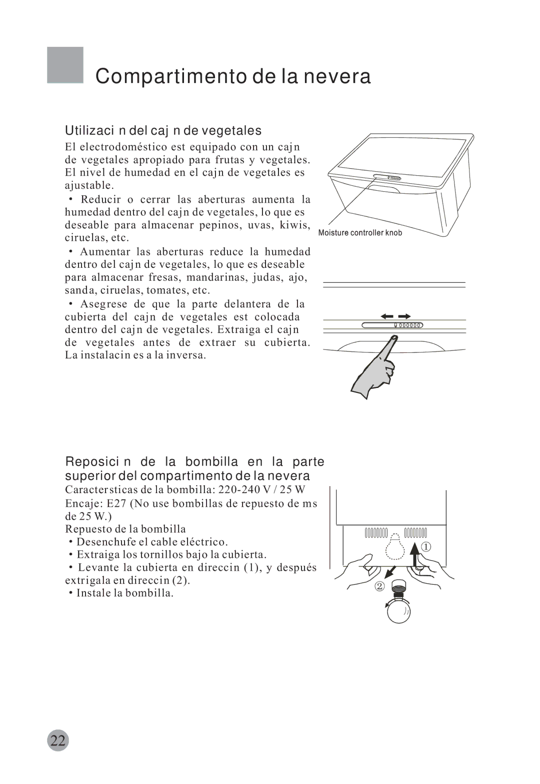 Haier HRF-663ISB2, HRF-663CJ manual Utilización del cajón de vegetales 