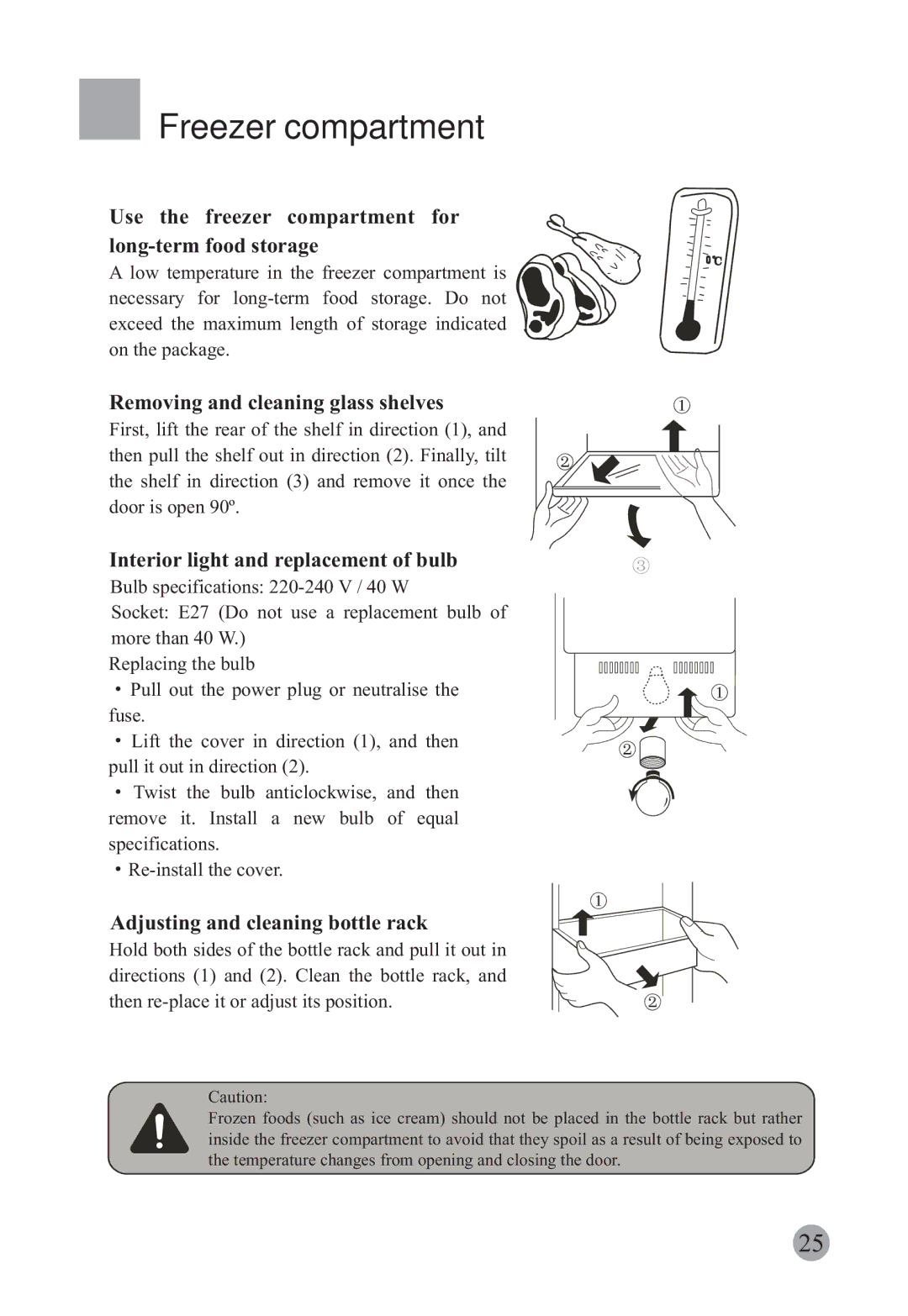 Haier HRF-663CJ, HRF-663ISB2 manual Freezer compartment, Use the freezer compartment for Long-term food storage 